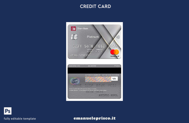 modello platino mastercard Syria Cham Bank in stile verificato